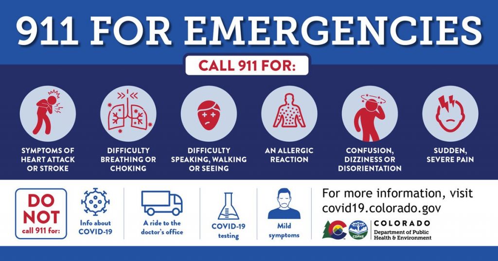 Colorado Department of Public Health - Coronavirus Guidelines for Calling 911