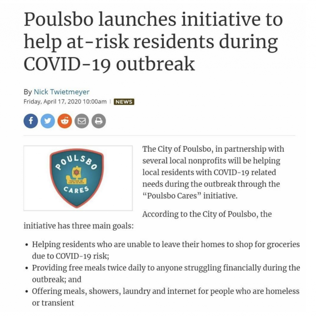 Poulsbo launches initiative with Empact Northwest to help at-risk residents during the COVID-19 outbreak