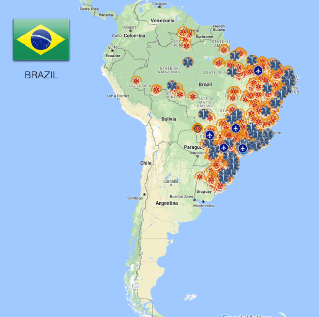 EMS Coverage Map - Brazil