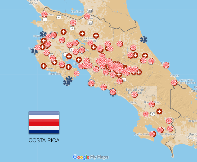 EMS Coverage Map: Costa Rica