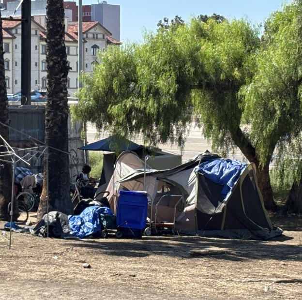 Unhoused Individuals Homeless Encamptment